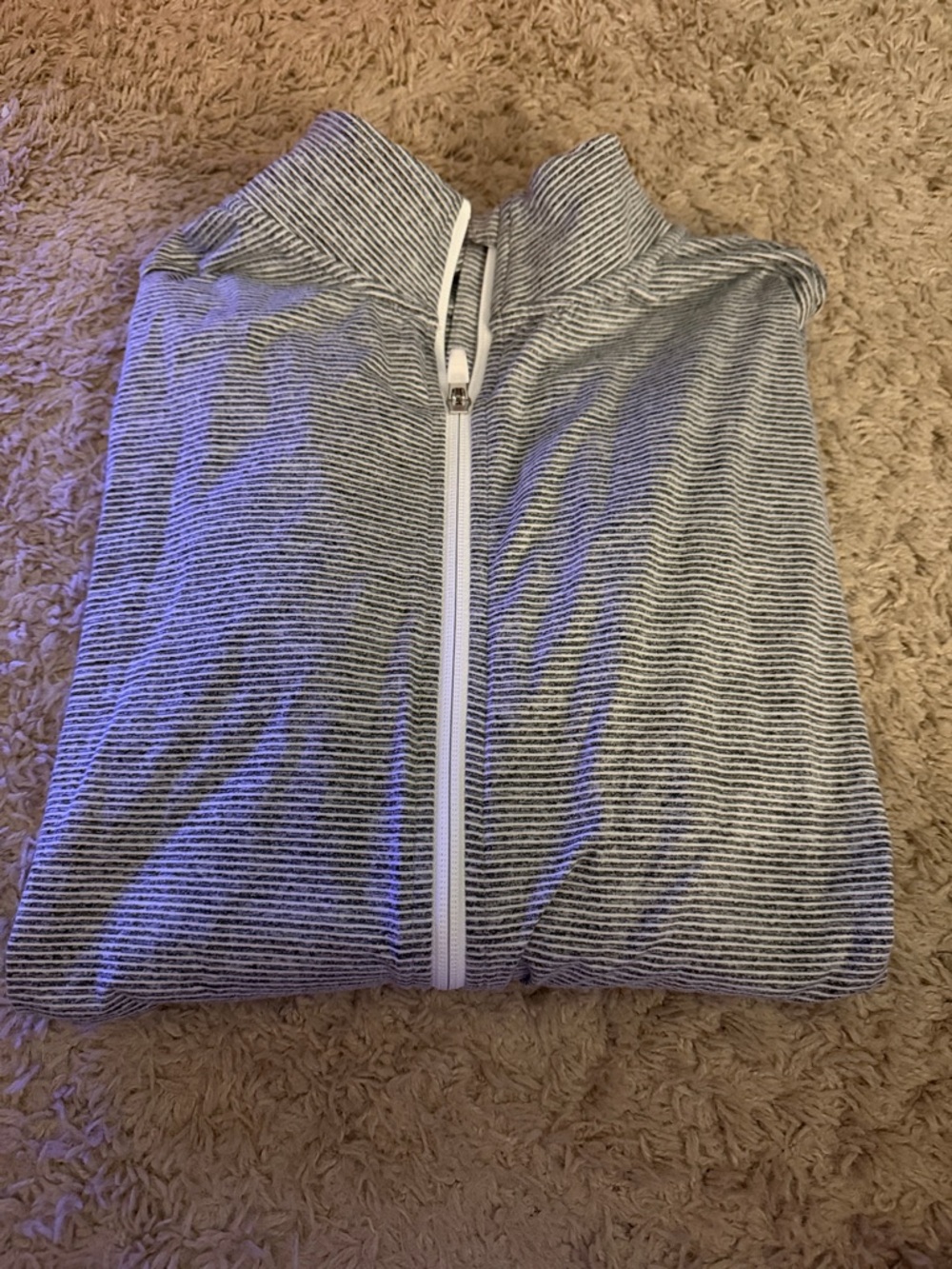 Wander Striped Zip-Up Jacket - Gray and White